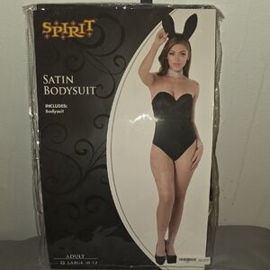 Spirit Black Satin Bodysuit